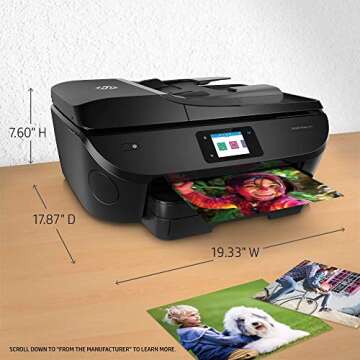HP ENVY Photo 7855,Ccolor All In One Photo Printer with Wireless Printing, Instant Ink Ready (K7R96A) (Renewed)