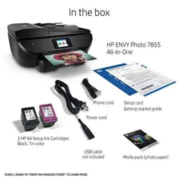 HP ENVY Photo 7855,Ccolor All In One Photo Printer with Wireless Printing, Instant Ink Ready (K7R96A) (Renewed)