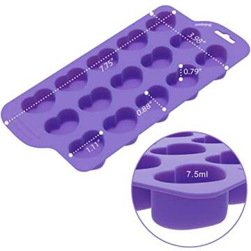 Bakerpan Silicone Chocolate Heart Mold - Set of 3 - Heart Shaped Jelly and Ice Cube Tray, Gummies, C...