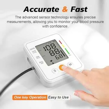 Blood-Pressure Monitor-Automatic Home-Use Cuff-Machine - LCD Display Voice Broadcasting for Adult Arm Digital BP Tool White angel wish