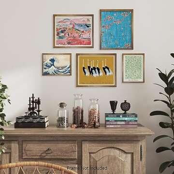 Maximalist Prints Room Decor - Modern Museum Pictures - Eclectic Wall Art Decor - Classic Morris Floral Painting - Japanese Art Wall Decor - Contemporary Abstract Aesthetic Poster for Bedroom