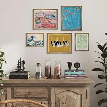 Maximalist Prints Room Decor - Modern Museum Pictures - Eclectic Wall Art Decor - Classic Morris Floral Painting - Japanese Art Wall Decor - Contemporary Abstract Aesthetic Poster for Bedroom