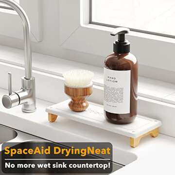 SpaceAid DryingNeat Sink Organizer, Instant Dry Sink Caddy Organizers, Kitchen Sponge Soap Holder Di...