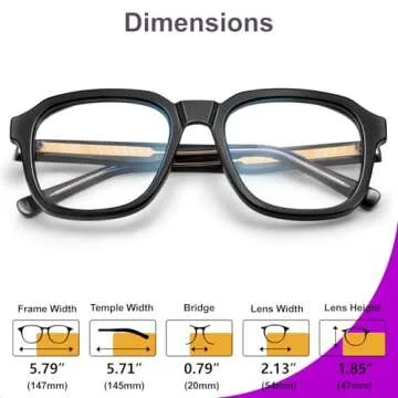 VISOONE Square Frame Blue Light Glasses Fashion Eyewear