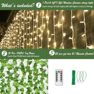 Artificial Ivy & LED String Lights for Stunning Decor
