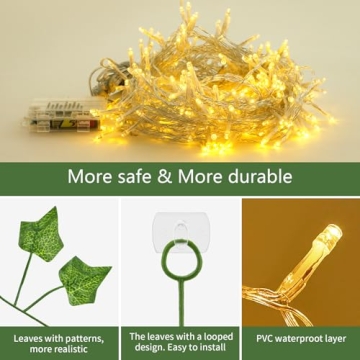 Artificial Ivy & LED String Lights for Stunning Decor