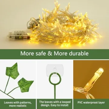 Artificial Ivy & LED String Lights for Stunning Decor