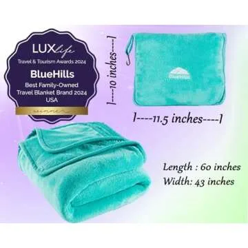 BlueHills Premium Travel Blanket Pillow for Any Journey