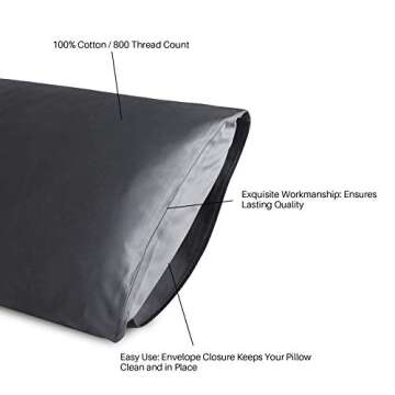 Oubonun Body Pillowcase 100% Cotton 800TC for Comfort