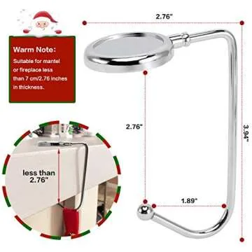 365park Christmas Stocking Holders for Mantle, 6 Pack Mantel Stocking Hangers Metal Hooks for Firepl...