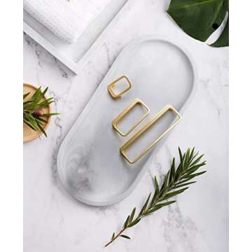 Goo-Ki Light Brushed Brass Cabinet Knobs,Modern Zinc Alloy Drawer Knobs for Drawer,Wardrobe,Cupboard,6 Pack