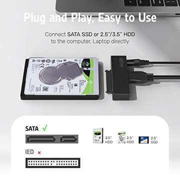 WEme USB 3.0 to SATA Adapter for 2.5 3.5 Inch Drives
