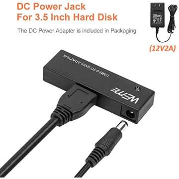 WEme USB 3.0 to SATA Adapter for 2.5 3.5 Inch Drives