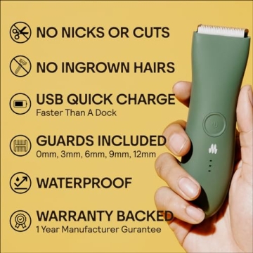 MERIDIAN Body Hair Trimmer - Waterproof Groomer No Nicks