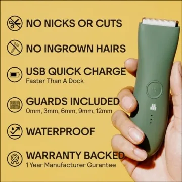 MERIDIAN Body Hair Trimmer - Waterproof Groomer No Nicks