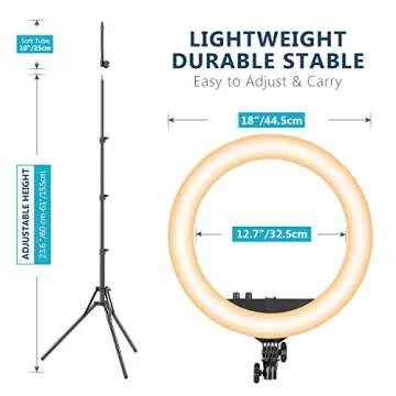 Neewer 14/18-inch LED Ring Light with Stand and 2.4G Wireless Remote, with Soft Tube