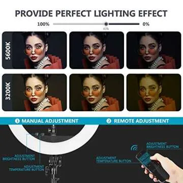 Neewer 14/18-inch LED Ring Light with Stand and 2.4G Wireless Remote, with Soft Tube