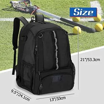 GOBUROS Lacrosse Bag - Durable, Spacious Equipment Backpack