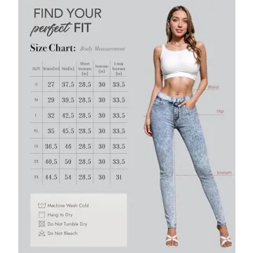 Hybrid Women's Stretchy Slim Fit Pull-On Jean Blue Acid