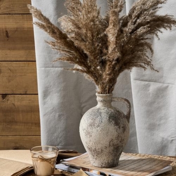 LUKA Ceramic Rustic Farmhouse Vase 8.25 Inch Terracotta Decor