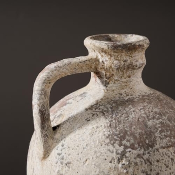 LUKA Ceramic Rustic Farmhouse Vase 8.25 Inch Terracotta Decor