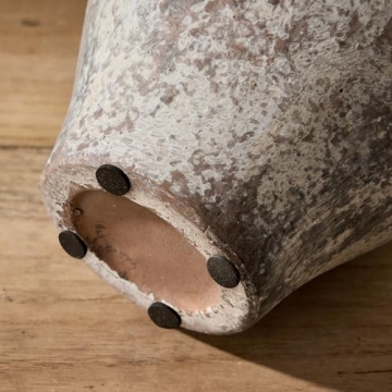 LUKA Ceramic Rustic Farmhouse Vase 8.25 Inch Terracotta Decor