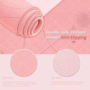 Sucyne Yoga Mat Non-Slip, 8mm(1/3'') Thick TPE Eco-Friendly Fitness Exercise Mat with Carrying Strap...