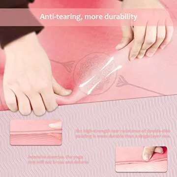 Sucyne Yoga Mat Non-Slip, 8mm(1/3'') Thick TPE Eco-Friendly Fitness Exercise Mat with Carrying Strap,Pro Yoga Mats for Women,Workout Mats for Home, Pilates and Floor Exercises