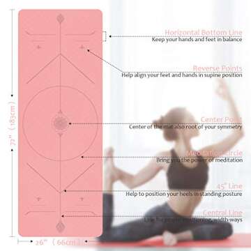 Sucyne Yoga Mat Non-Slip, 8mm(1/3'') Thick TPE Eco-Friendly Fitness Exercise Mat with Carrying Strap,Pro Yoga Mats for Women,Workout Mats for Home, Pilates and Floor Exercises