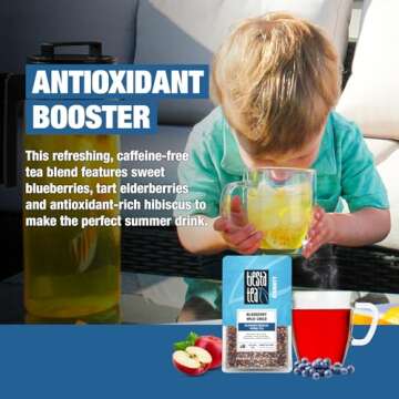 Tiesta Tea - Blueberry Wild Child | Blueberry Hibiscus Herbal Tea | Premium Loose Leaf Tea Blend | Non-Caffeinated Fruit Tea | Make Hot or Iced Tea & Brews Up to 25 Cups - 1.8oz Resealable Pouch