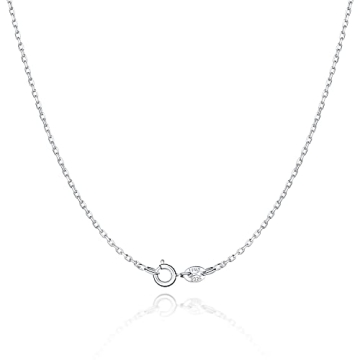Jewlpire 925 Sterling Silver Chain Necklace Chain for Women 1.1mm Cable Chain Necklace Upgraded Spri...