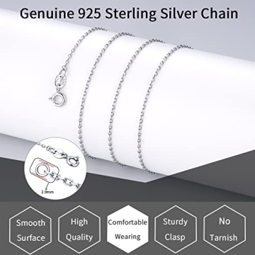 Jewlpire 925 Sterling Silver Chain Necklace Chain for Women 1.1mm Cable Chain Necklace Upgraded Spring-Ring Clasp - Thin & Sturdy 14 Inch