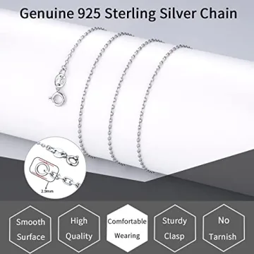 Jewlpire 925 Sterling Silver Chain Necklace Chain for Women 1.1mm Cable Chain Necklace Upgraded Spring-Ring Clasp - Thin & Sturdy 14 Inch