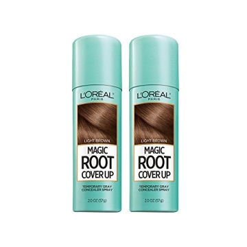 L'Oreal Paris Hair Color Root Cover Up Temporary Gray Concealer Spray Light Brown - Pack of 2