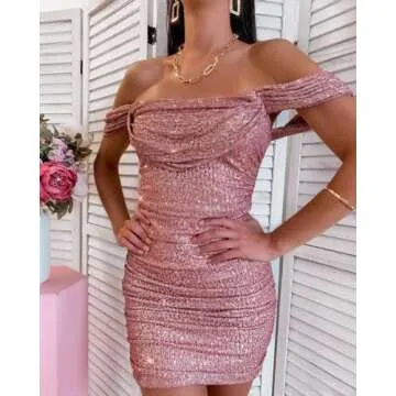 DREAMIND Short Sparkly Homecoming Dress for Teens Tight Bodycon Prom Dresses for Women Mini Bodycon Cocktail Party Gown US12 Red