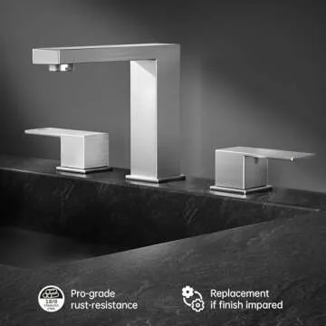 KES Bathroom Sink Faucet 8-Inch Widespread Bathroom Faucet 3 Hole Vanity Faucet Supply Hose Included...