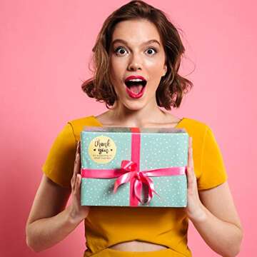 500 pcs Thank You Sticker Foil 1.5 Inch Thank You for Supporting My Small Business Labels for Sealing,Mailing Supplies for Small Business Boutique & Merchandise Bags,Ideal for Crafts & Online Sales