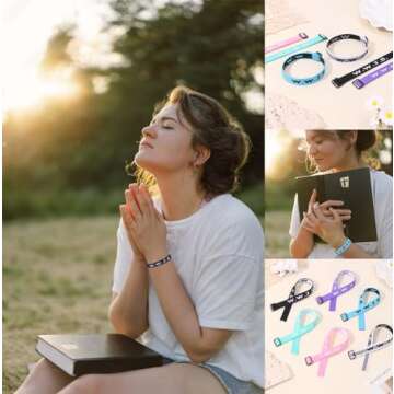 JEWPRAK WWJD Bracelets Pack What Would Jesus Do Bracelets Woven Wristbands Religious Christian Jesus...