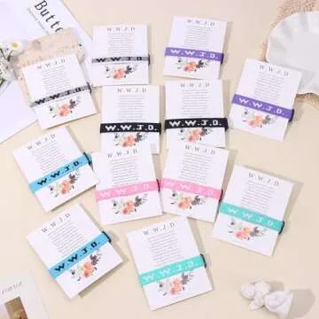 JEWPRAK WWJD Bracelets Pack What Would Jesus Do Bracelets Woven Wristbands Religious Christian Jesus Bracelets