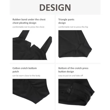 FeelinGirl Black Bodysuit with Tummy Control for Women