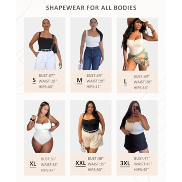 FeelinGirl Black Bodysuit with Tummy Control for Women