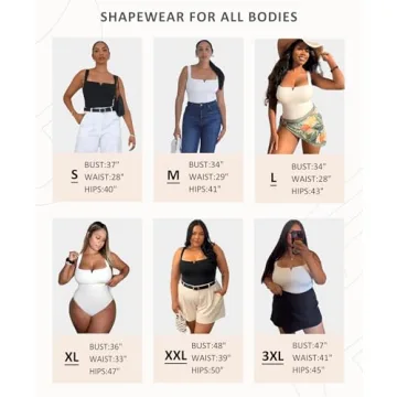 FeelinGirl Black Bodysuit with Tummy Control for Women