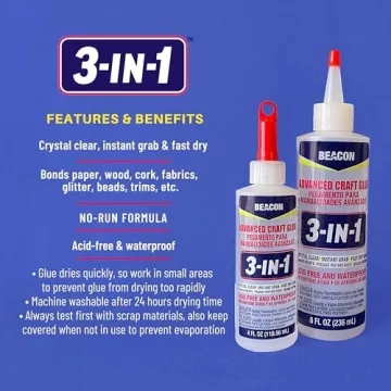 BEACON 3-in-1 Craft Glue - Fast-Drying Multi-Surface Adhesive