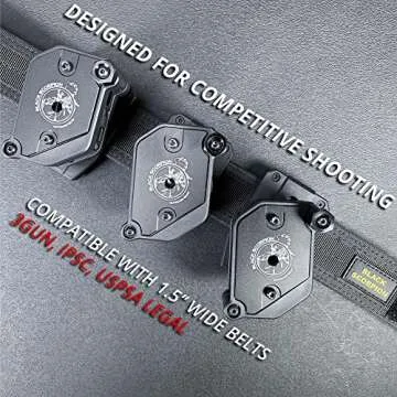 Black Scorpion Outdoor Gear Competition Magazine Pouches for Double Stack Magazines 9 mm, 40-1 1/2 in Belt IPSC, USPSA Approved 4 pcs