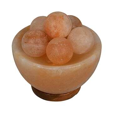 Spantik Himalayan Fire Bowl Salt Lamp with 6 Massage Balls Premium Quality Authentic from Pakistan