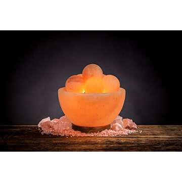 Spantik Himalayan Fire Bowl Salt Lamp with 6 Massage Balls Premium Quality Authentic from Pakistan
