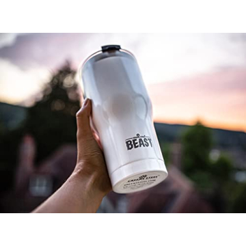 Beast 30 oz Tumbler Insulated Travel Flask in Arctic White
