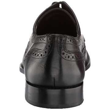 Nunn Bush Men's Nelson Wing Tip Oxford Dress Casual Lace-Up, Black, 10