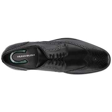 Nunn Bush Men's Nelson Wing Tip Oxford Dress Casual Lace-Up, Black, 10