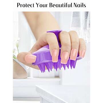 HEETA Shampoo Scalp Brush Massager Hair Growth, Scalp Scrubber with Soft Silicone Bristles for Hair Growth & Dandruff Removal, Hair Brush for Scalp Exfoliator, Purple